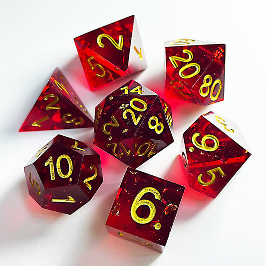 Handmade Sharp Edge DND Dice Set for Dungeons and Dragons TTRPG Games