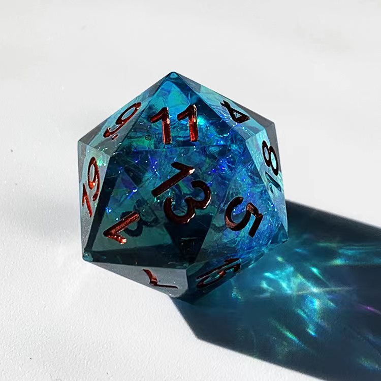 Blue Lightning DND Dice Set, Blue Black Sharp Edge D&D Dice Set, Dungeons and Dragons Polyhedral RPG D20, D6 Dice