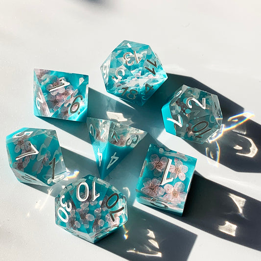 Flower dnd Cherry blossoms resin sharp edge dice