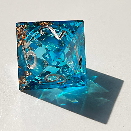 DnD Resin Dice, Handmade Liquid Core Resin Dice, Handmade Resin Sharp Edge Dice, Polyhedral Dice Set, DnD Dice