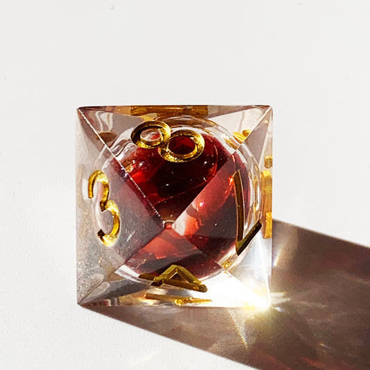 Red Blood Liquid Core Resin Dice Set