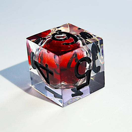 Black font and red blood dnd dice set