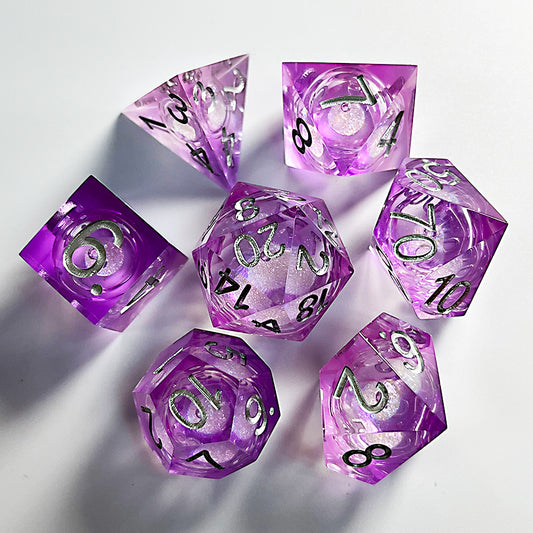 Resin sharp edge Dnd dice set Galaxy d&d dice set for table games