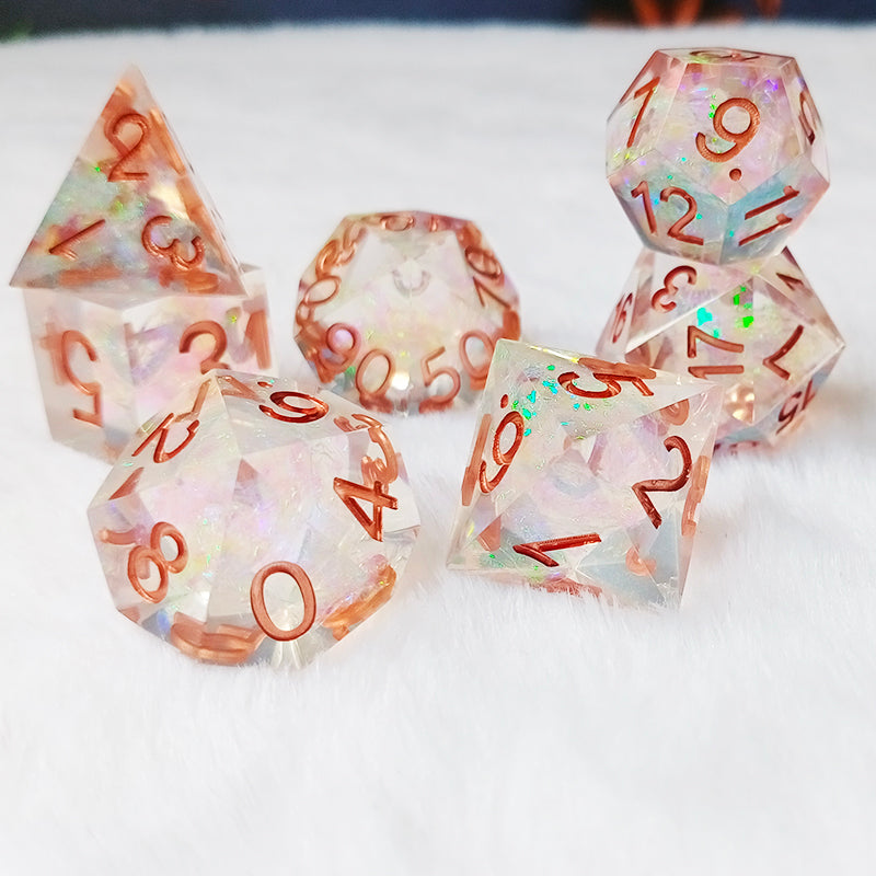 Dnd Dungeons and Dragons Dice Set, Resin Sharp Edge Dice Set