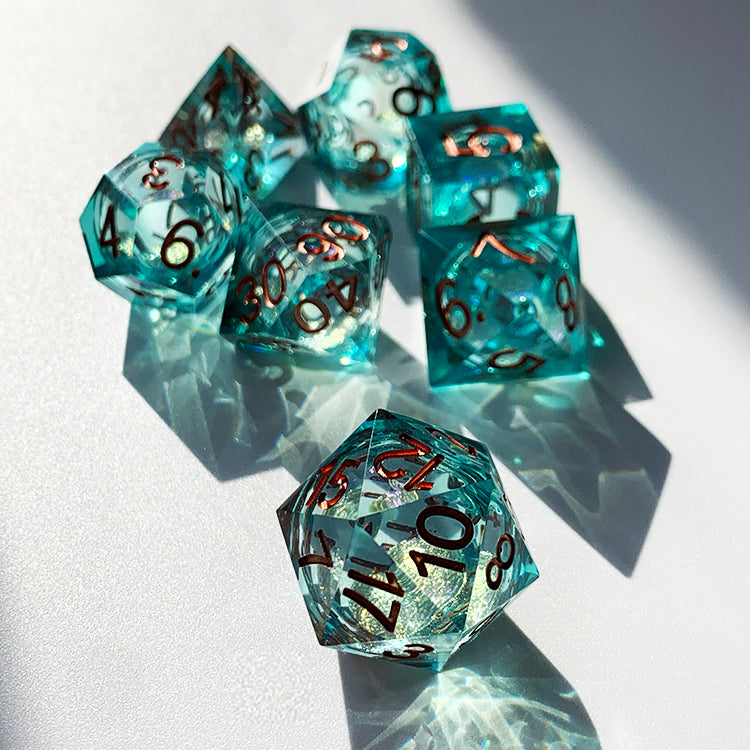 Handmade liquid core resin dnd dice