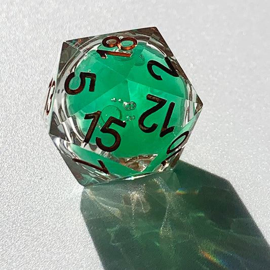 Sharp Edge Orange Resin DnD Dice Set All Number Dice