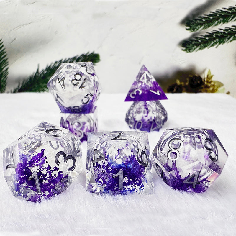 Liquid core dice for role playing games | Dnd resin dice set for Christmas gift