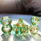 Handmade liquid core dice set for role playing games , Resin dungeons and dragons dice set for gift , Polyhedral dice set