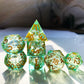 Handmade liquid core dice set for role playing games , Resin dungeons and dragons dice set for gift , Polyhedral dice set
