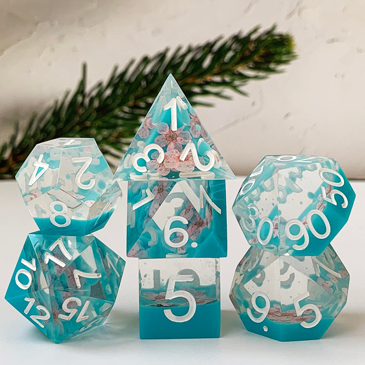 Flower dnd Cherry blossoms resin sharp edge  dice