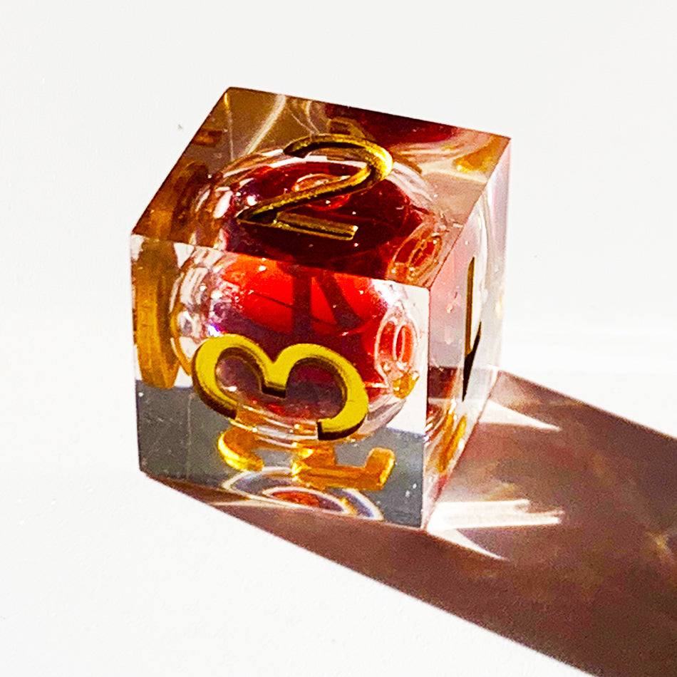 Red Blood Liquid Core Resin Dice Set