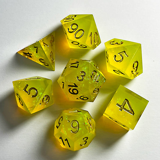 The Holy Dice - Clear Glass Dice Set for DnD, D&D, RPG Dice, Dungeons and Dragons