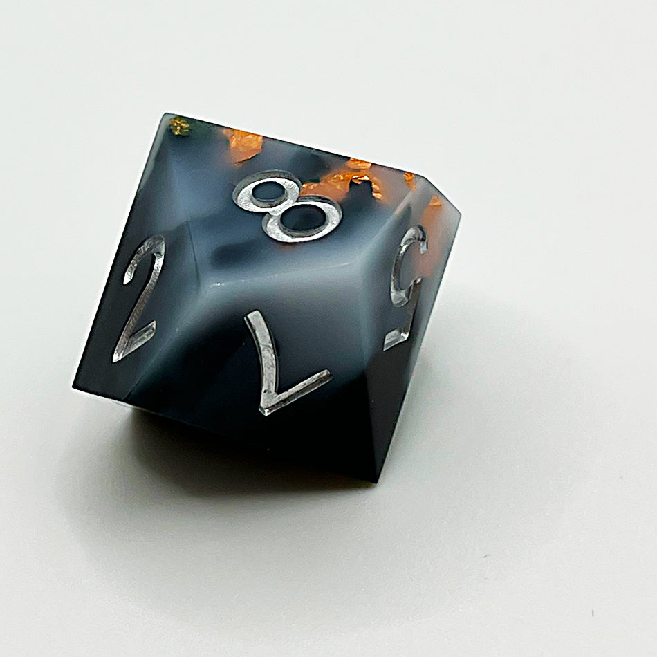 Handmade stone marble dice full set