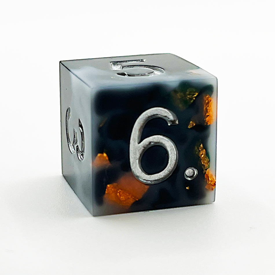 Handmade stone marble dice full set