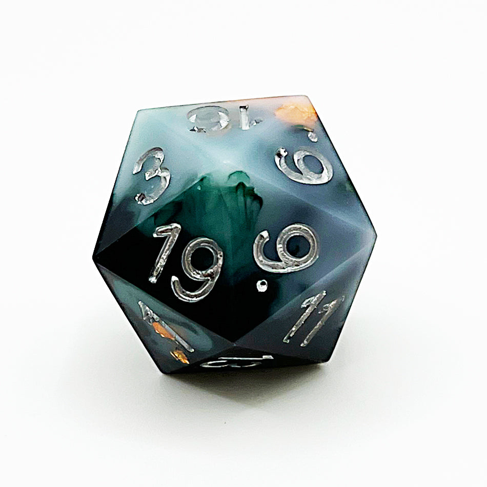 Handmade stone marble dice full set