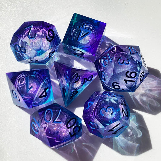 New Arrivals!! Liquid core dice set for role playing games ,Galaxy dungeons and dragons dice set for dnd gifts, liquid core d&d dnd dice