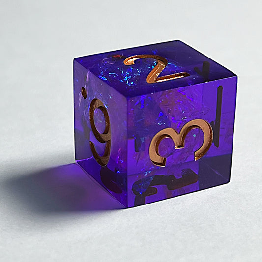 Dark puple resin sharp edge handmade dnd dice