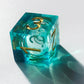 Gold font green liquid core dnd dice for table game