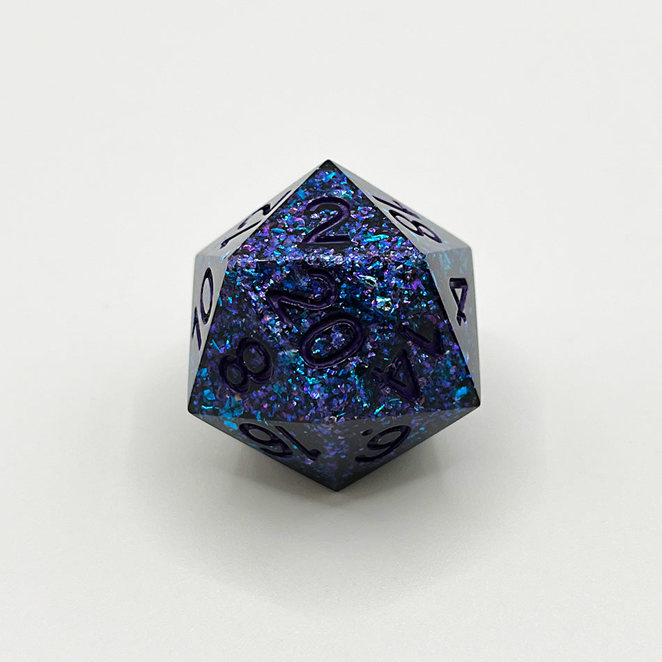 DNDND Swirl Purple Sharp DND Dice Set