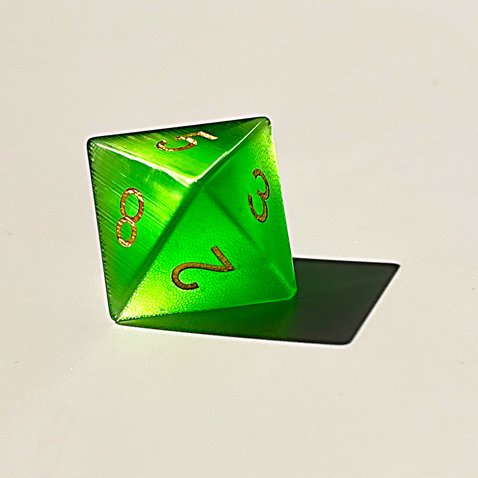 Cat's Eye Gemstone Dice Set