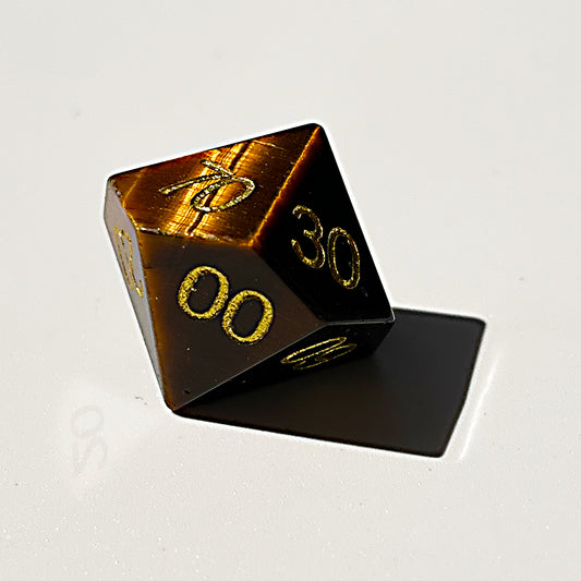 Tiger's Eye Gemstone  Dice Set