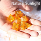 Handmade Dungeons and Dragons Dice, Sharp Edge Dice with Beautiful Inclusions (Citrine Color)
