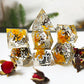 Sharp Resin flower inside 7 DND dice for Dungeons and Dragons(only for wholesale)