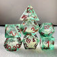 Full Set Handmade Resin Sharp Edge Dice Polyhedral Dice Set DnD Dice Set - Dungeons and Dragons DND Starry Liquid Heart