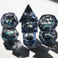 Liquid core dice set for role playing games , Full galaxy dnd dice set for gift , Resin sharp edge dice set liquid core , 7 PCS d&d dice set