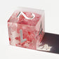 Handmade resin sharp edge flower inside dice set for dnd and rpg table games
