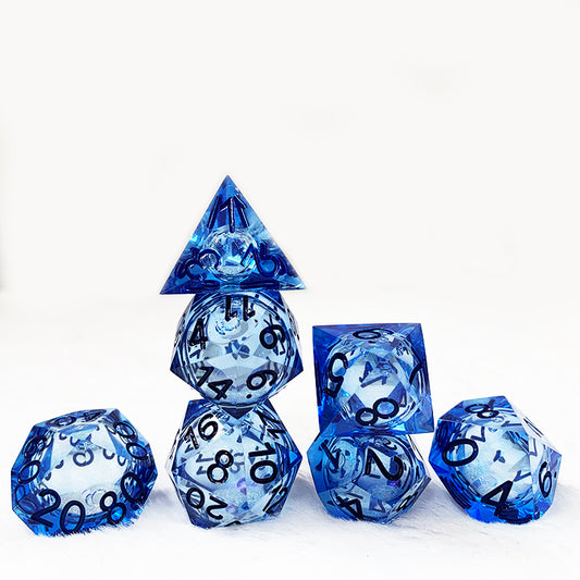 Liquid core dice set for role playing games , Dungeons and dragons dice set dnd , Galaxy d&d dice set , Liquid core dnd dice set