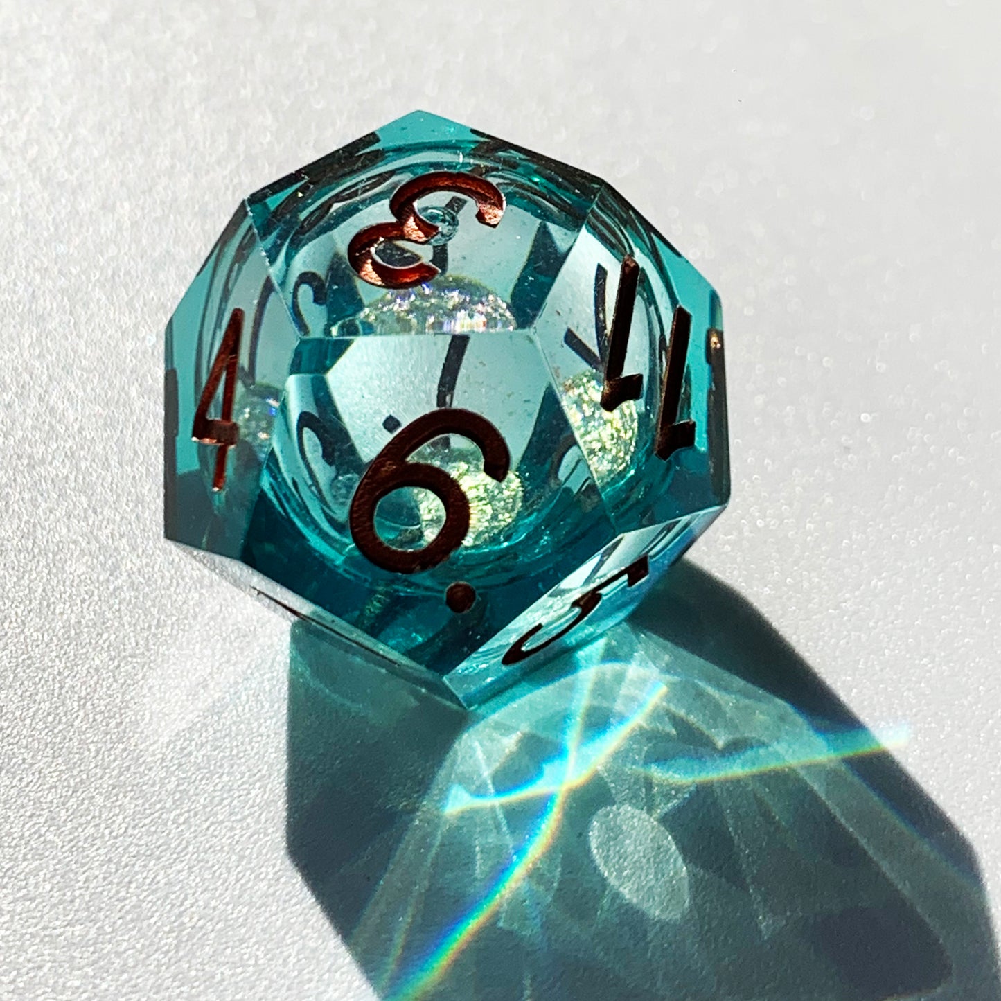 Handmade liquid core resin dnd dice