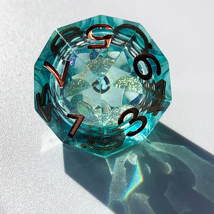Handmade liquid core resin dnd dice