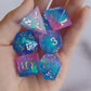 DND Dice Set Mirrored Multibody Blue Dice Set of 7 Includes Decoration Dungeons