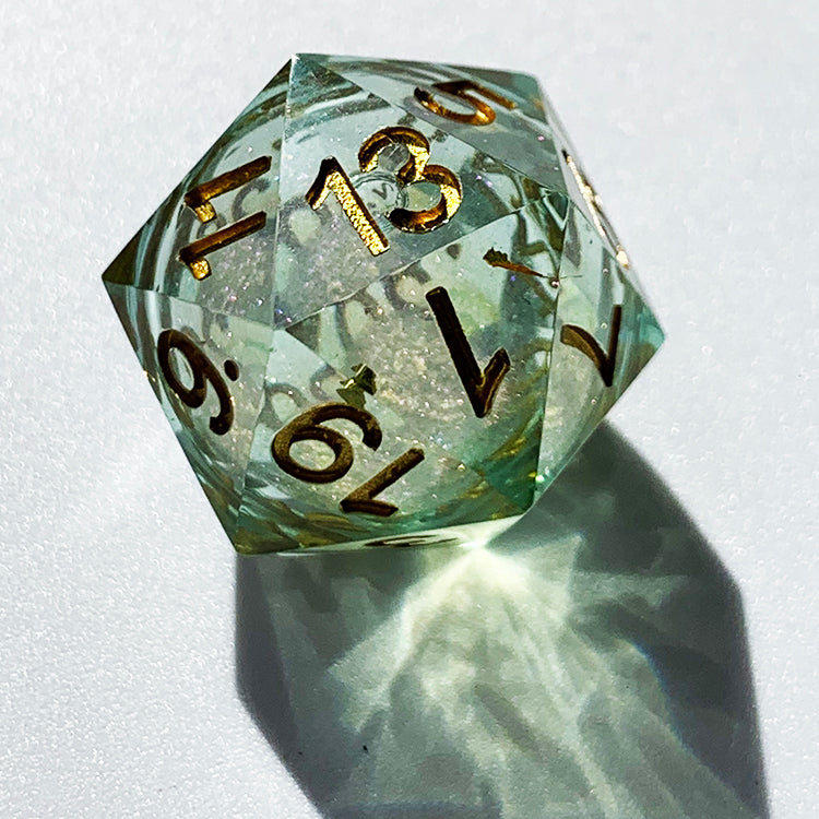 Full Set Handmade Resin Sharp Edge Dice Polyhedral Dice Set DnD Dice Set - Dungeons and Dragons DND Starry Liquid Heart