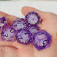 Glittering liquid core dice set for role playing games , Blue liquid core dice set , Dungeons and dragons dice set , Glittering d&d dice set