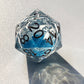 DND Dice Set 7PCS Resin D&D Dice for TTRPGs Dungeons and Dragons Pathfinder Shadowrun (Blue Glitter Core)