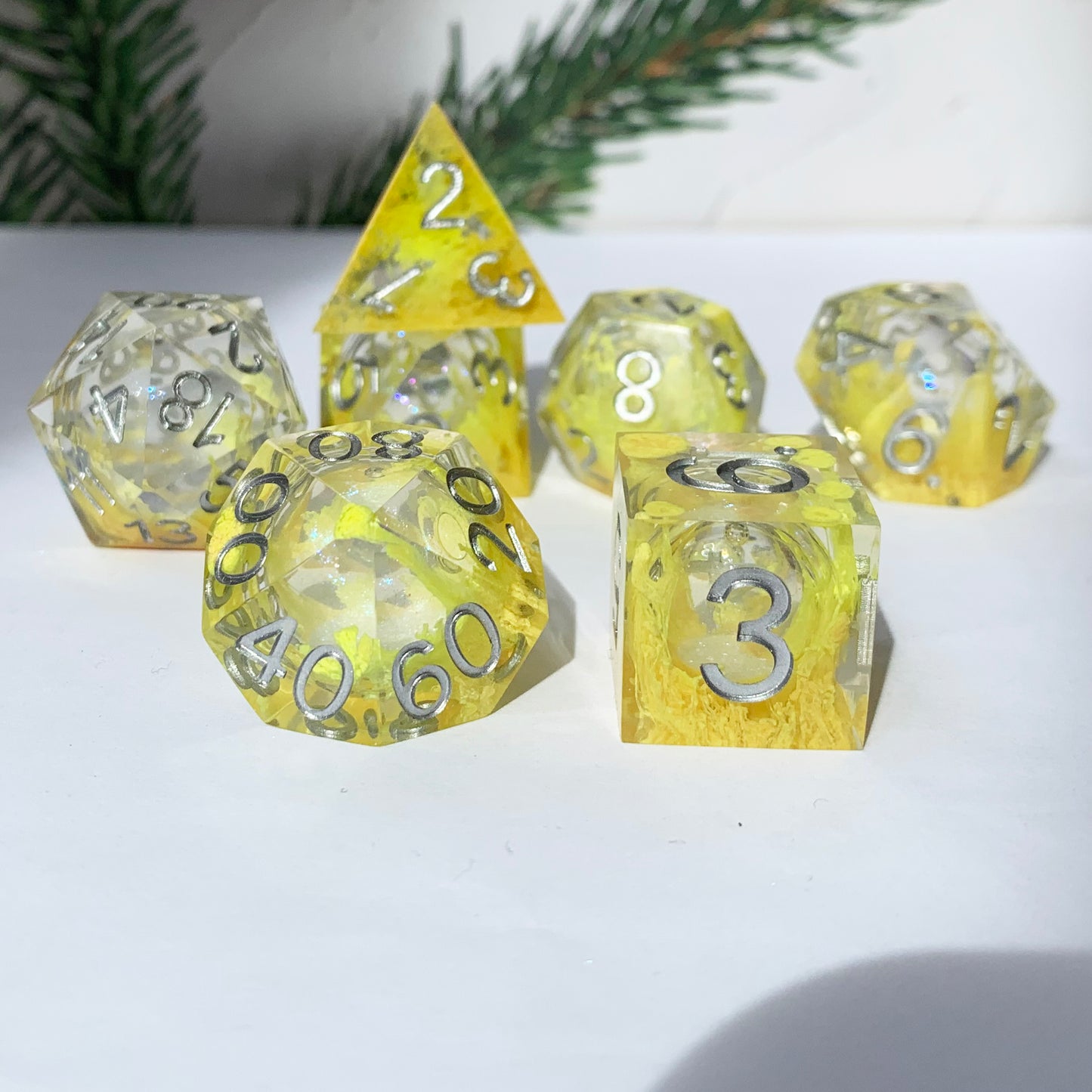 Liquid core dice for role playing games | Dnd resin dice set for Christmas gift
