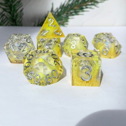 Liquid core dice for role playing games | Dnd resin dice set for Christmas gift