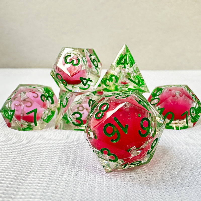 Christmas gift!Watermelon color dnd resin handmade sharp edge liquid c ...