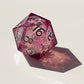 Glittering liquid core dice set for role playing games , pink red liquid core dice set